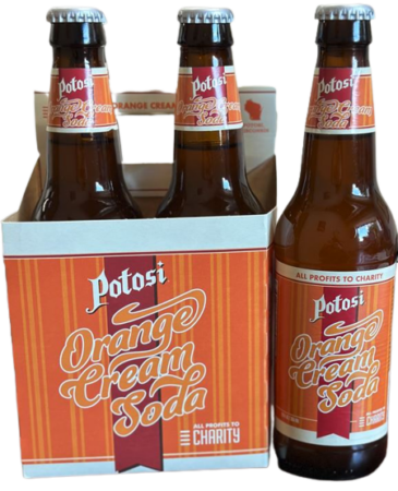 Potosi Orange Cream Soda 4pk and 12oz bottle